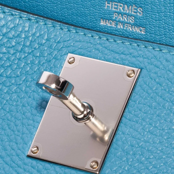 Hermès Replica Jypsière 34 Taurillon Clemence Turquoise PHW - DLF - Image 6