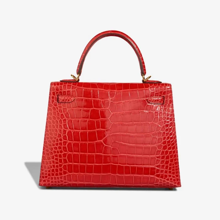 Hermès Replica Kelly 25 Alligator Mississippiensis Rouge de Coeur PHW - DLF - Image 2