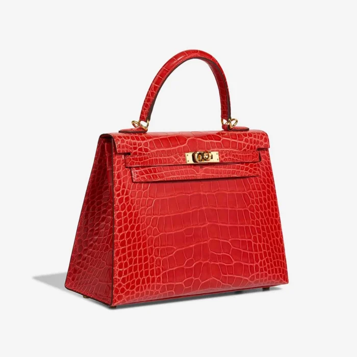 Hermès Replica Kelly 25 Alligator Mississippiensis Rouge de Coeur PHW - DLF - Image 4