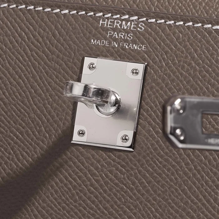 Hermès Replica Kelly 25 Epsom Etoupe PHW - DLF - Image 5