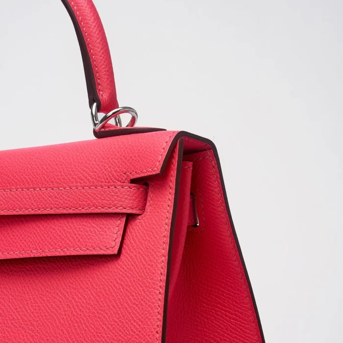 Hermès Replica Kelly 25 Epsom Rose Azalee PHW - Replica Handbags - Image 7