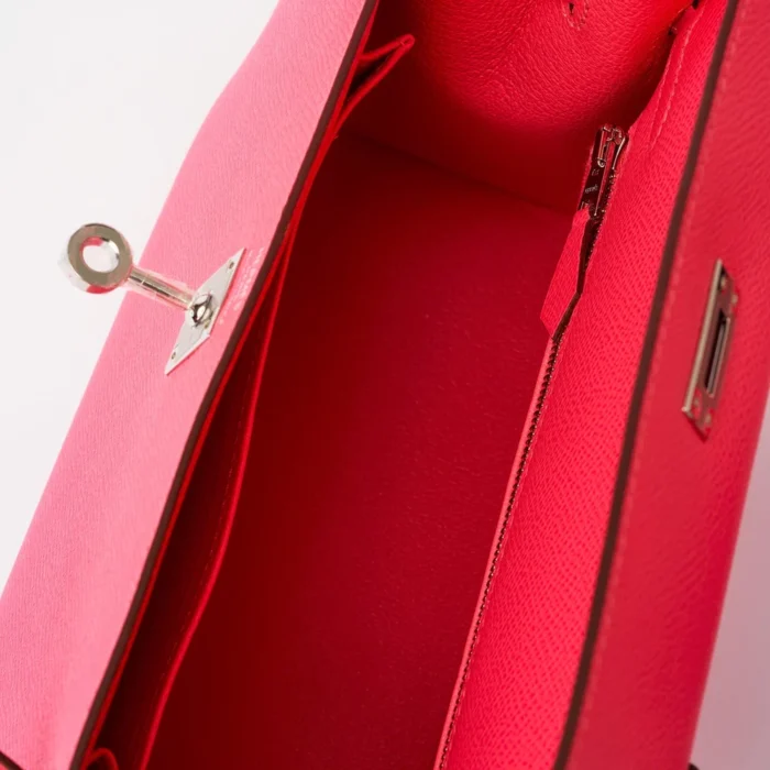 Hermès Replica Kelly 25 Epsom Rose Azalee PHW - Replica Handbags - Image 5