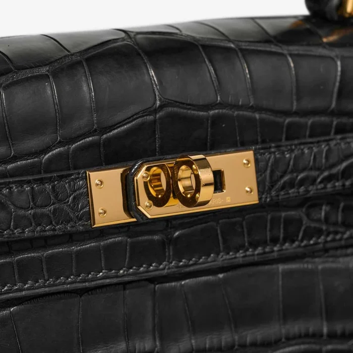 Hermès Replica Kelly 25 Matte Alligator Black GHW - DLF - Image 7