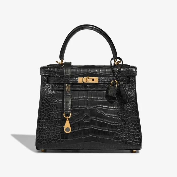 Hermès Replica Kelly 25 Matte Alligator Black GHW - DLF