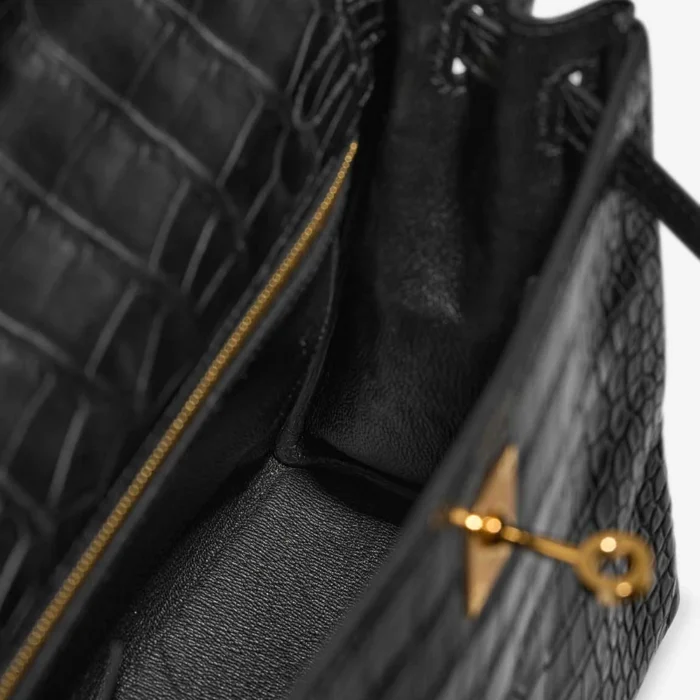 Hermès Replica Kelly 25 Matte Alligator Black GHW - DLF - Image 5