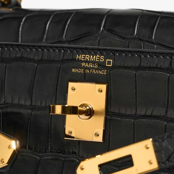 Hermès Replica Kelly 25 Matte Alligator Black GHW - DLF - Image 6