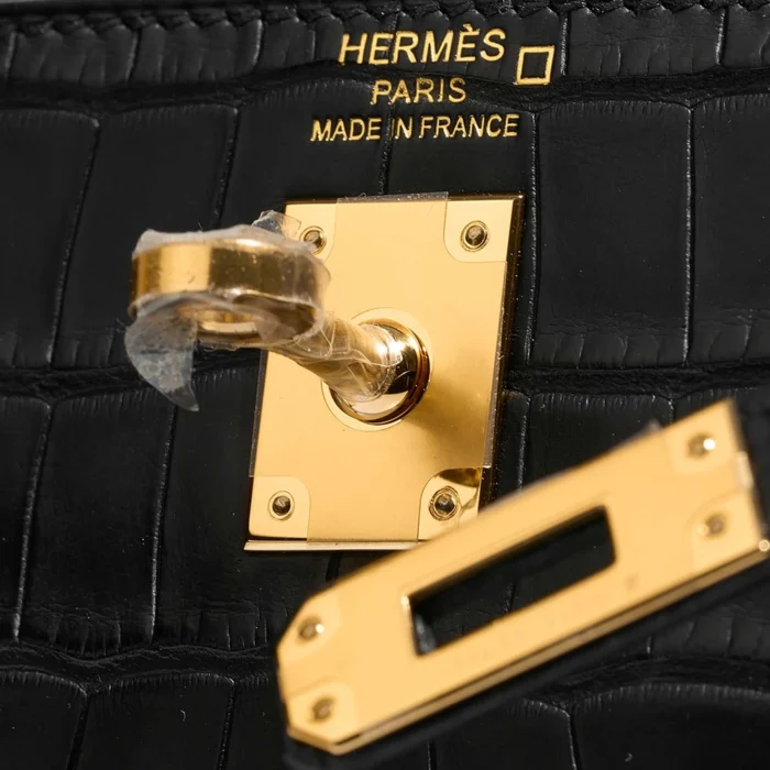 High-End Hermès Inspired Kelly 28 Togo Bleu Paon GHW - Direct Luxury Fashion - Image 6