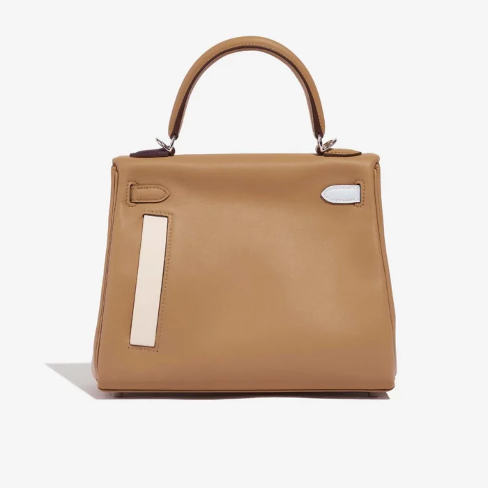 Hermès Replica Kelly 25 Swift Colormatic Chai/Mauve/Bleu Brume/Jaune de Naples PHW - DLF - Image 2