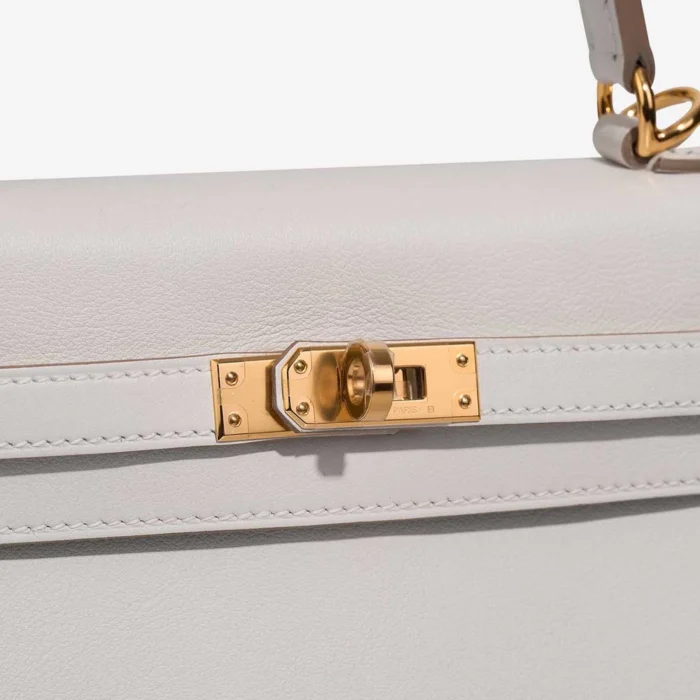 Hermès Replica Kelly 25 Swift Gris Pale GHW - DLF - Image 6