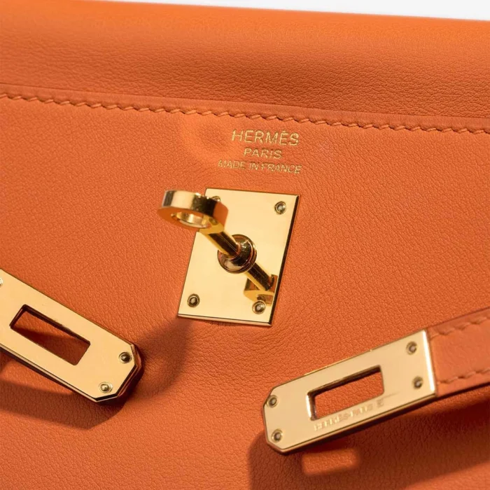 Hermès Replica Kelly 25 Swift Orange H GHW - DLF - Image 6