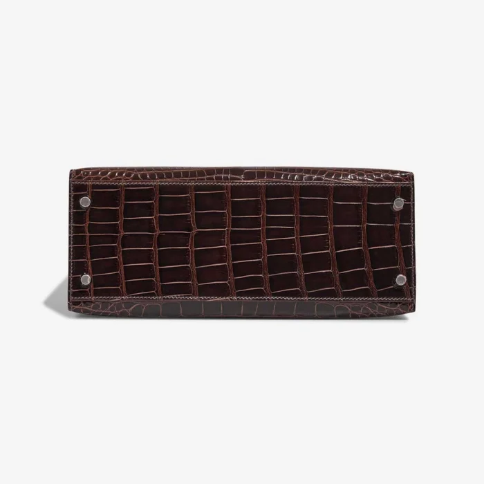 Hermès Replica Kelly 28 Alligator Mississippiensis Macassar/ebene/Miel/Rose Extrême PHW - DLF - Image 3