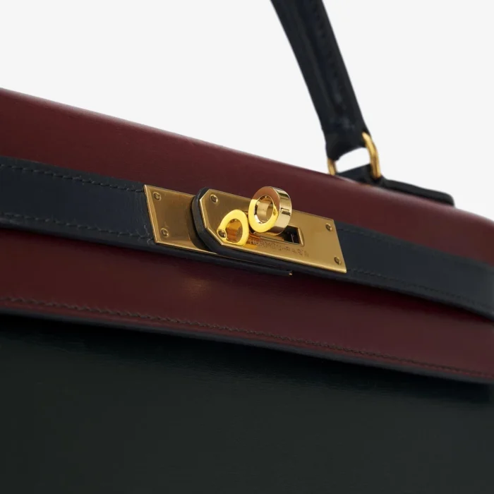 Hermès Replica Kelly 28 Box Tricolor GHW - Replica Handbags - Image 7
