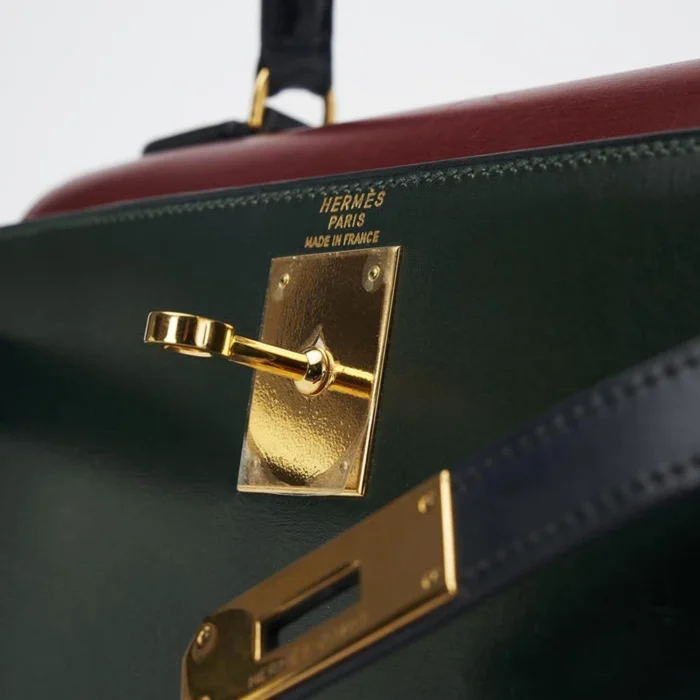 Hermès Replica Kelly 28 Box Tricolor GHW - Replica Handbags - Image 6