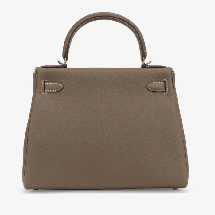 Hermès Replica Kelly 28 Clemence Etoupe PHW - Replica Handbags - Image 2