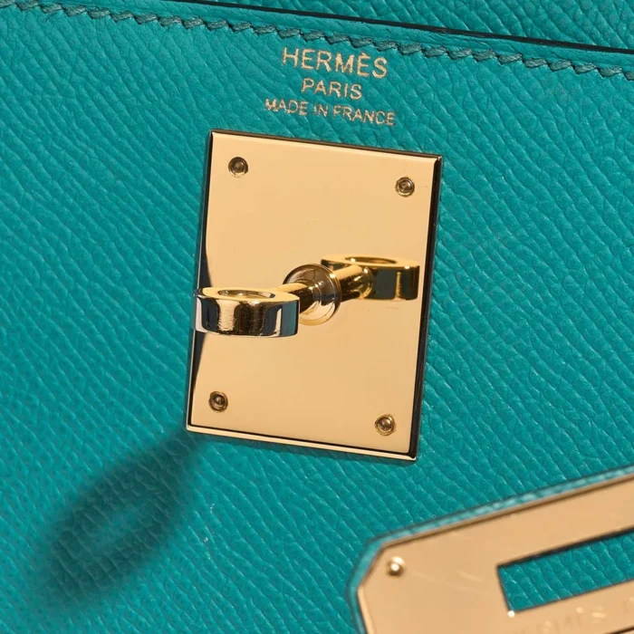 Hermès Replica Kelly 28 Epsom Blue Paon GHW - DLF - Image 5