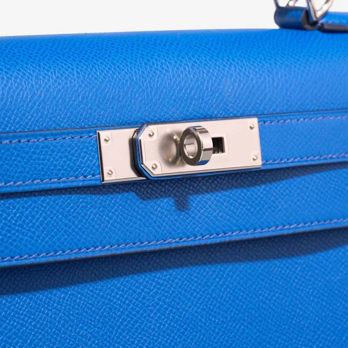 Hermès Replica Kelly 28 Epsom Blue Royal PHW - DLF - Image 7