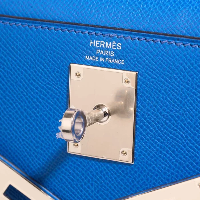Hermès Replica Kelly 28 Epsom Blue Royal PHW - DLF - Image 6