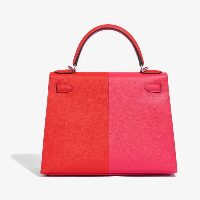 Hermès Replica Kelly 28 Epsom Rose Extreme/Rouge de Coeur/Blue Zanzibar PHW - DLF - Image 2