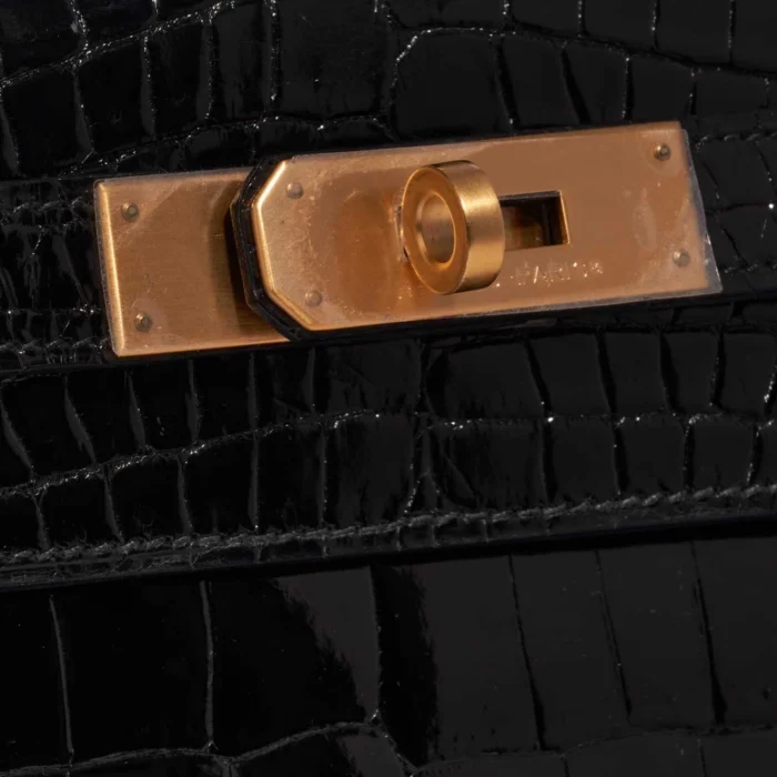 Hermès Replica Kelly 28 Niloticus Crocodile Black GHW - DLF - Image 7