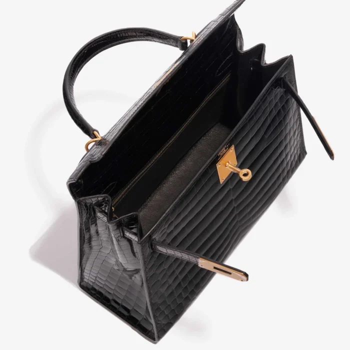 Hermès Replica Kelly 28 Niloticus Crocodile Black GHW - DLF - Image 5