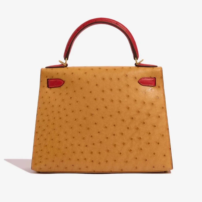 Hermès Replica Kelly 28 Ostrich Gold/Rouge Vif GHW - DLF - Image 2