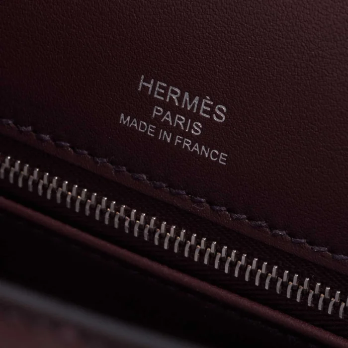 Hermès Replica Kelly 28 Toile Quadrille/Swift Ecru/Rouge Sellier/Anemone/Brique PHW - DLF - Image 6