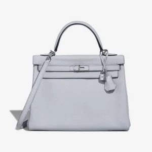Hermès Replica Kelly 32 Clemence Bleu Pale PHW - DLF