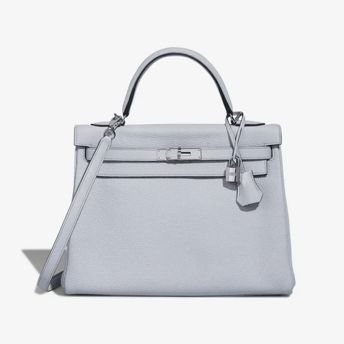 Hermès Replica Kelly 32 Clemence Bleu Pale PHW - DLF