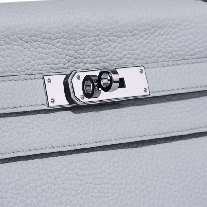 Hermès Replica Kelly 32 Clemence Bleu Pale PHW - DLF - Image 5