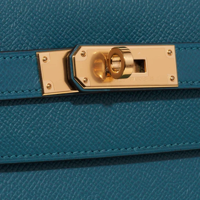 Hermès Replica Kelly 32 Epsom Vert Bosphore GHW - DLF - Image 7
