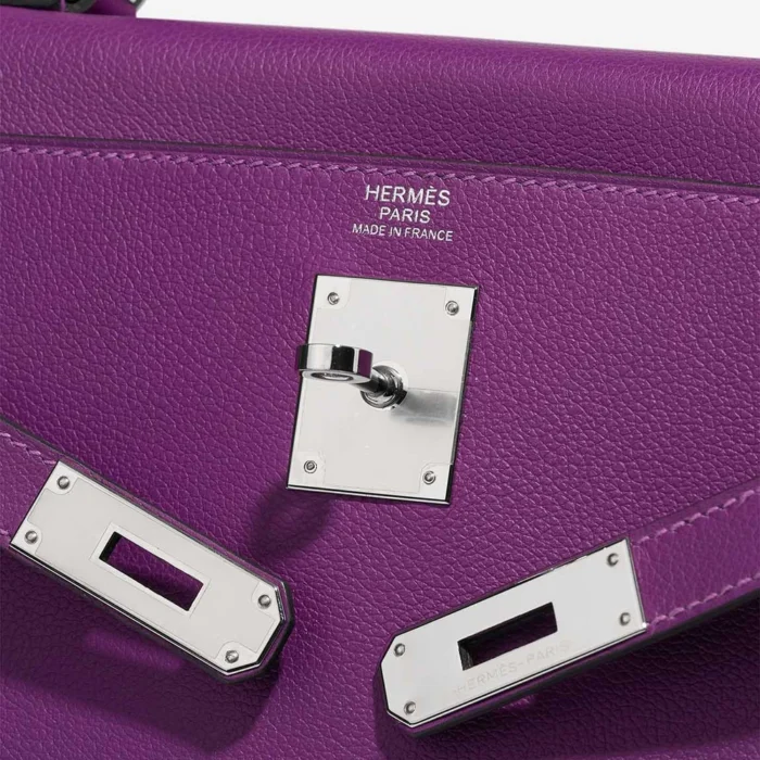 Hermès Replica Kelly 32 Evercolor Anemone PHW - DLF - Image 6