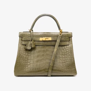 Hermès Replica Kelly 32 Matte Alligator Vert Veronese GHW - Replica Handbags
