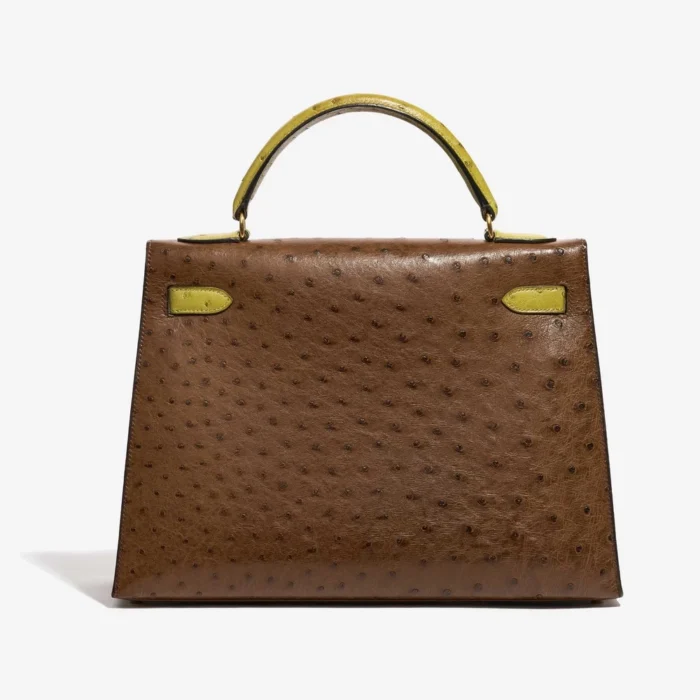 Hermès Replica Kelly 32 Ostrich Marron/Vert Anis GHW - DLF - Image 2