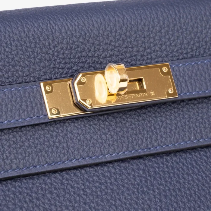 Hermès Replica Kelly 32 Togo Blue Nuit GHW - Replica Handbags - Image 7