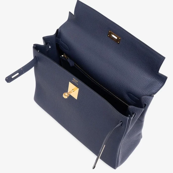 Hermès Replica Kelly 32 Togo Blue Nuit GHW - Replica Handbags - Image 5
