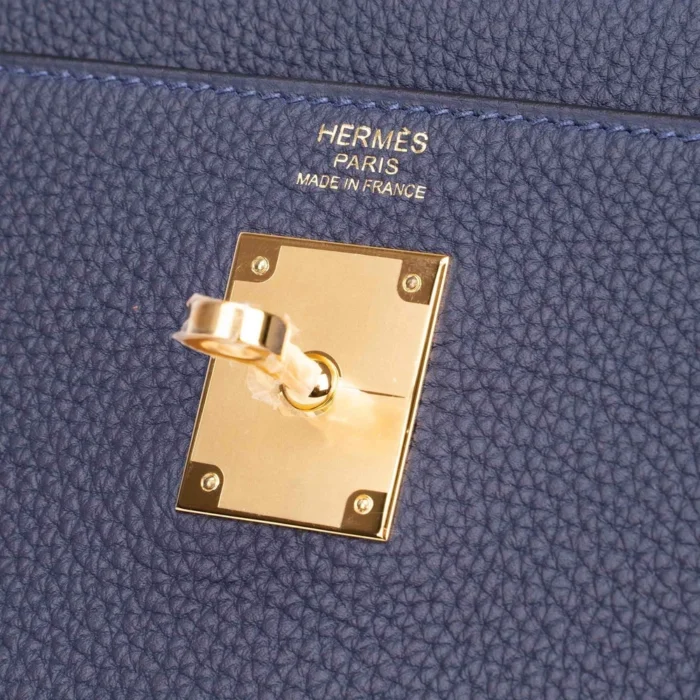 Hermès Replica Kelly 32 Togo Blue Nuit GHW - Replica Handbags - Image 6