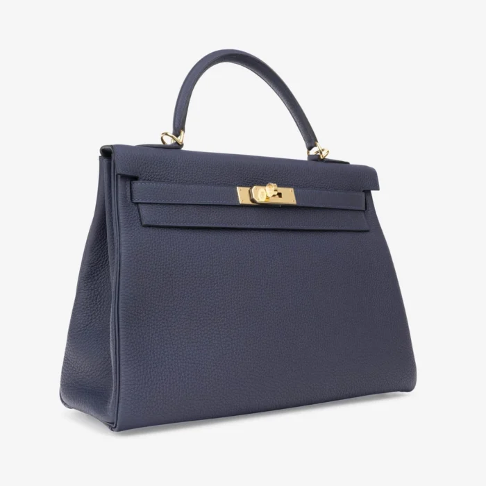 Hermès Replica Kelly 32 Togo Blue Nuit GHW - Replica Handbags - Image 4