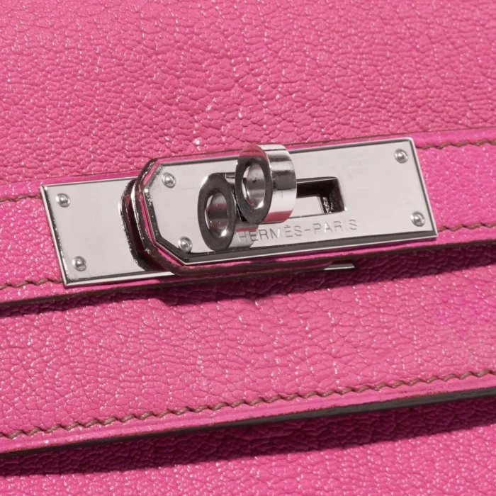 Hermès Replica Kelly 35 Chèvre Mysore Rose Shocking PHW - DLF - Image 7