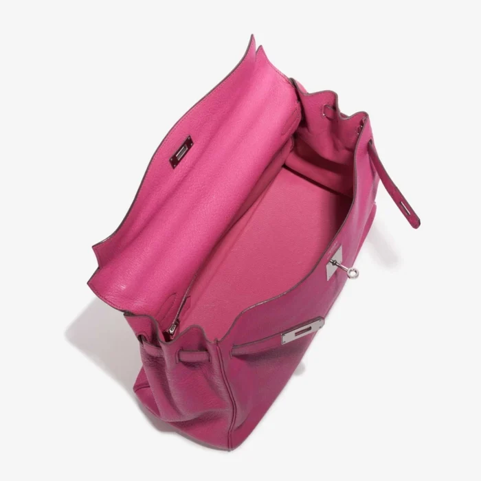 Hermès Replica Kelly 35 Chèvre Mysore Rose Shocking PHW - DLF - Image 5