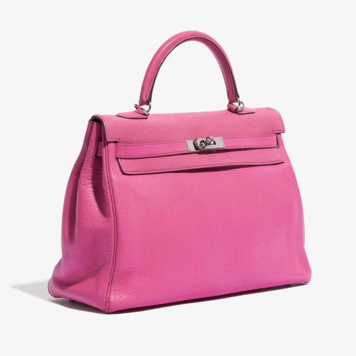 Hermès Replica Kelly 35 Chèvre Mysore Rose Shocking PHW - DLF - Image 4