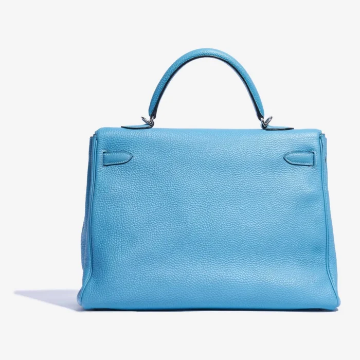 Hermès Replica Kelly 35 Clemence Blue Jean PHW - DLF - Image 2