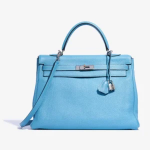 Hermès Replica Kelly 35 Clemence Blue Jean PHW - DLF