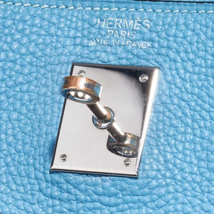 Hermès Replica Kelly 35 Clemence Blue Jean PHW - DLF - Image 6