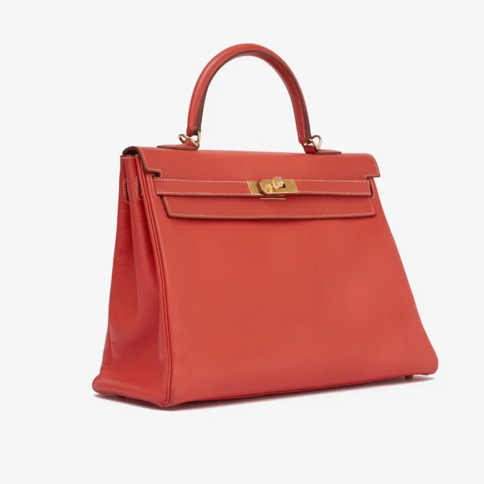 Hermès Replica Kelly 35 Epsom Rose Jaipur GHW - Replica Handbags - Image 4