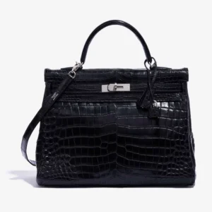 Hermès Replica Kelly 35 Matte Niloticus Black PHW Handbag