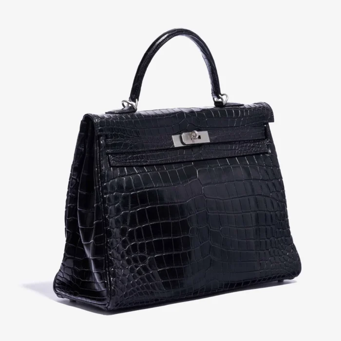 Hermès Replica Kelly 35 Matte Niloticus Black PHW - Replica Handbags - Image 4