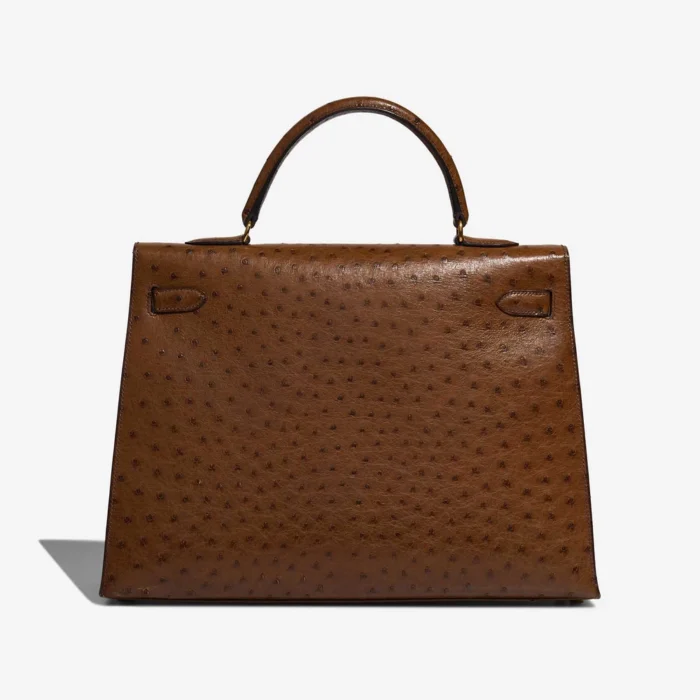 Hermès Replica Kelly 35 Ostrich Tabac Camel GHW - DLF - Image 2