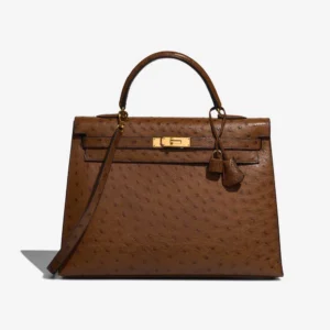 Hermès Replica Kelly 35 Ostrich Tabac Camel GHW - DLF
