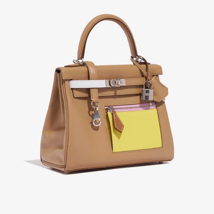 Hermès Replica Kelly Colormatic 25 Swift Chai/Lime/Blue Brume/Cassis/Nata/Mauve Sylvestre PHW - DLF - Image 4