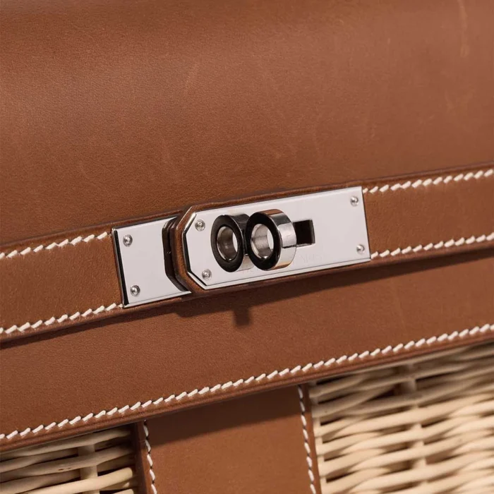 Hermès Replica Kelly Picnic 35 Osier/Barenia Fauve/Naturel PHW - DLF - Image 7